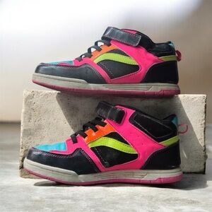 OP Vibrant Kids Sneakers with Pink, Black, and Green